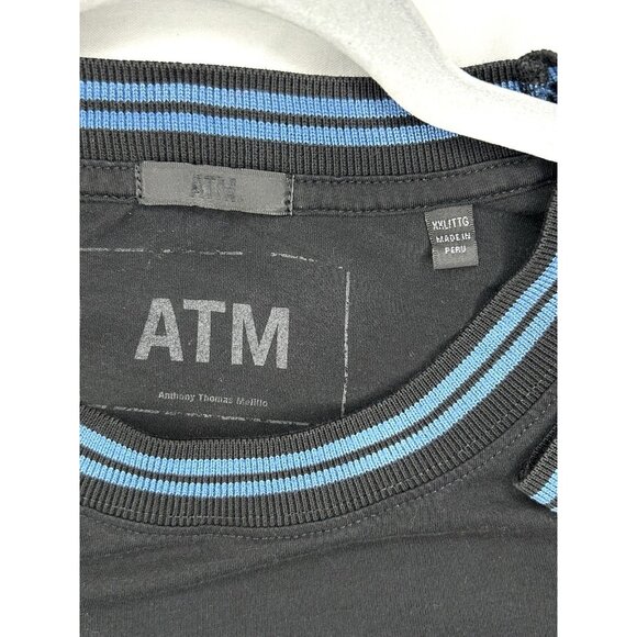 ATM Anthony Thomas Melillo Shirt Mens XXL  2X Tee Black Long Sleeve Casual Soft - Picture 4 of 9